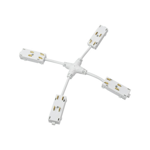 TR2116-WH Гибкий Х-образный, электрический коннектор трека SMART, белый.
