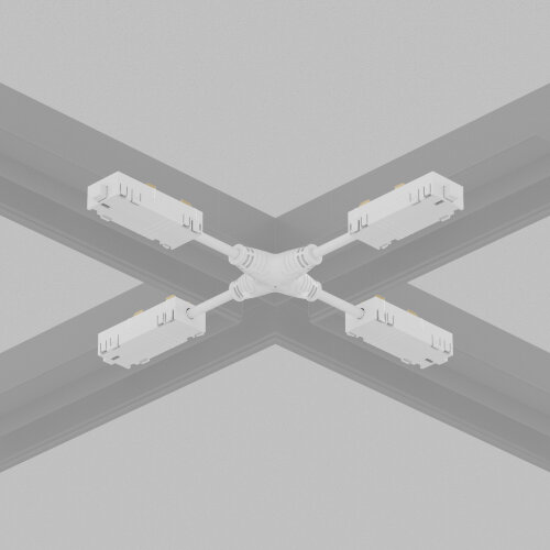 TR2116-WH Гибкий Х-образный, электрический коннектор трека SMART, белый. Фото 2