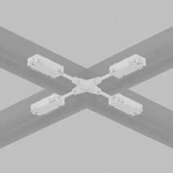Гибкий Х-образный, электрический коннектор трека SMART, белый, Denkirs TR2116-WH