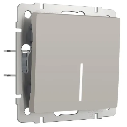 Выключатель одноклавишный проходной с подсветкой (дымчатый) W1212104 - фото