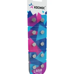 Элемент питания алкалиновый 'таблетка' LR58/AG11 для часов (блист.10шт) КОСМОС KOCG11(LR58)10BL