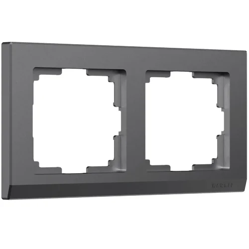 Рамка из поликарбоната на 2 поста Stark графит матовый W0021864 - фото