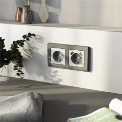 Рамка из поликарбоната на 2 поста Stark графит матовый W0021864