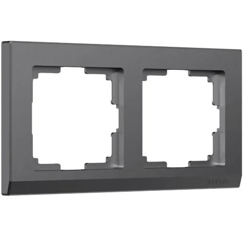 Рамка из поликарбоната на 2 поста Stark графит матовый W0021864 - фото