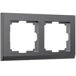 Рамка из поликарбоната на 2 поста Stark графит матовый W0021864