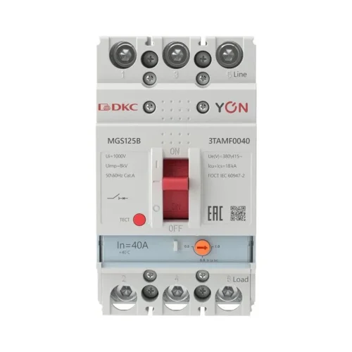 Выключатель автоматический MGS125 3P 32-40А 18кА YON MGS125B-3TAMF0040 - фото 2