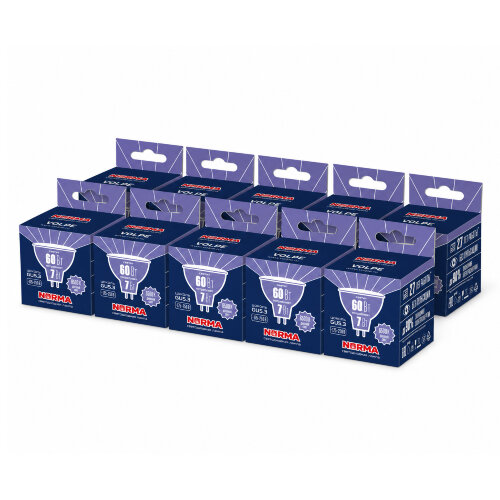 LED-JCDR-7W-6500K-GU5.3-NR SET10 Лампа светодиодная, Форма JCDR, матовая, Серия Norma, Дневной белый свет 6500K, Упаковка 10 штук - фото 1