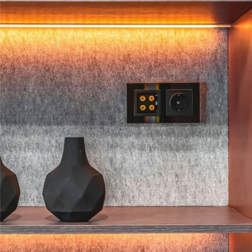 Розетка с заземлением и шторками (черный матовый) W1171108 - фото 9