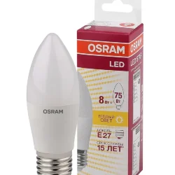 Лампа светодиодная LS 8W/4000K (=75W) E27 | LED Star 2Y | Свеча | - OSRAM