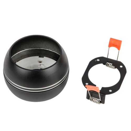 DLC-S614 GX53 BLACK/SILVER Светильник декоративный встраиваемый/накладной, серия Sotto. Без лампы, цоколь GX53. Металл. Черный/Серебро. TM Fametto - фото