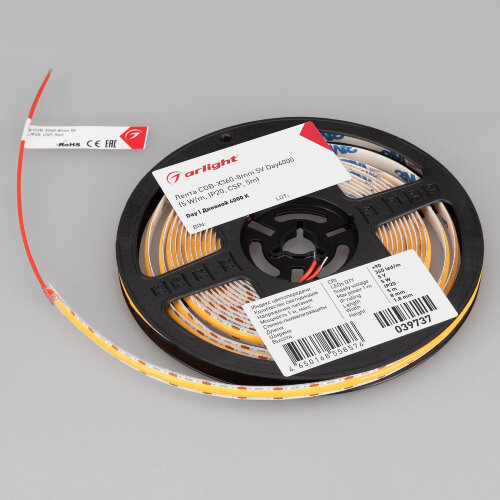Светодиодная лента СОВ-Х360-8mm 5V Day4000 (5 W/m, IP20, CSP, 5m) (Arlight) 039737 - фото 3