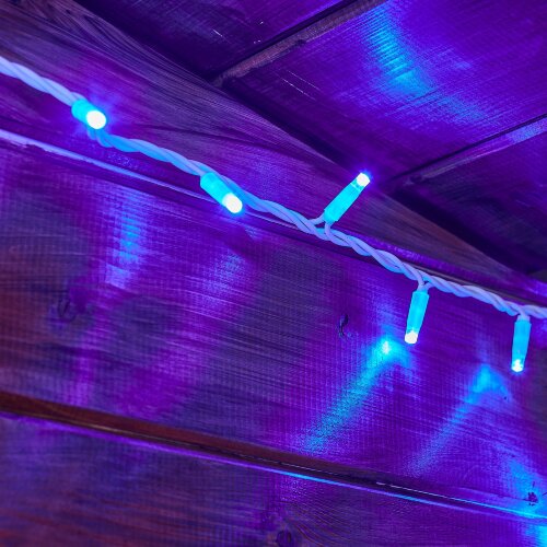 ULD-S1000-120-TWK BLUE IP67 Гирлянда светодиодная с эффектом мерцания, 10м, Соединяемая, 120 светодиодов, Синий свет, Провод белый. - фото 7