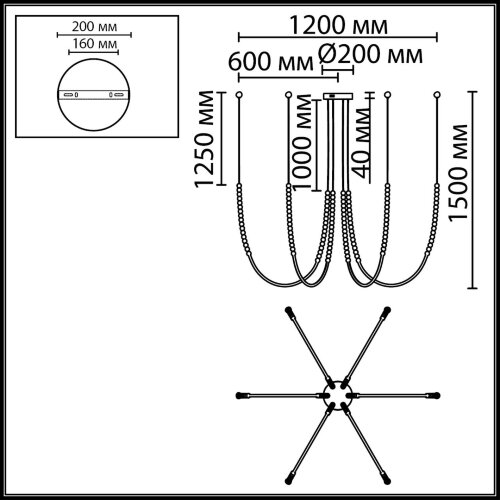 Подвесной светильник «ODEON LIGHT» 7149/70L, серия: MONELLA (крепление на планке). Фото 2.