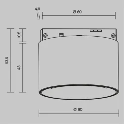 Трековый светильник Альфа С / Alfa S Levity 4000К 5Вт 36° (Черный) TR188-1-5W4K-M-BW