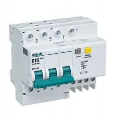 Выключатель автоматический дифференциального тока 4п (3P+N) C 16А 30мА тип AC ДИФ-101 со встроен. защитой от сверхтоков DEKraft 15184DEK