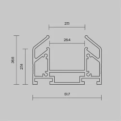Профиль для монтажа Exility mini в натяжной ПВХ потолок , 2м (Серебро) TRAM034MP-212S