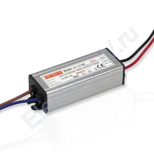 Светодиодный драйвер ZH-1218B PS20 (21W, 27-35V, 600mA, IP65) - фото.