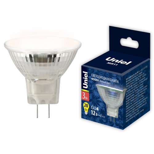 LED-MR11-3W-NW-GU4 GLZ21TR Лампа светодиодная, 12V, Прозрачная, Белый свет 4000K. - фото 5