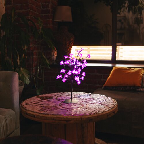 ULD-T3545-048-SBA PINK IP20 SAKURA Дерево светодиодное Сакура, 45 см, 48 светодиодов, Розовый свет, Провод черный. - фото 4