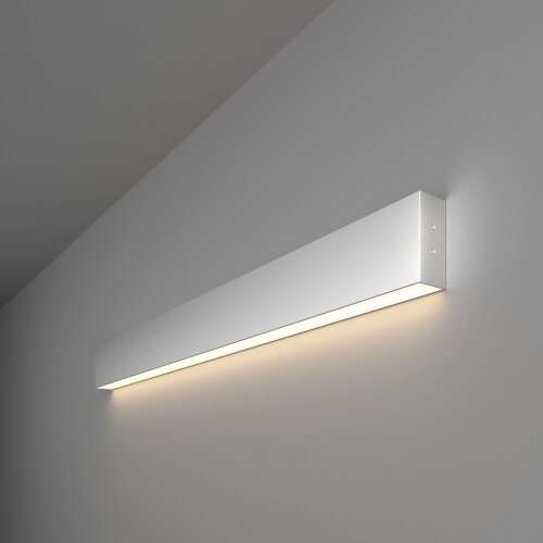 Линейный светодиодный накладной односторонний светильник 78см 15Вт 4200К матовое серебро - фото 1