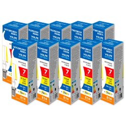 LED-CW35-7W-3000K-E14-CL-SLF SET10 Лампа светодиодная, Форма свеча на ветру, прозрачная, Серия Optima Филамент, Теплый белый свет 3000К, Упаковка 10 штук
