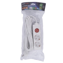 S-GCU2-5B WHITE Удлинитель серии Ultra, шнур 5м., 2 гнезда, 16A, с-з, Белый, TM Uniel
