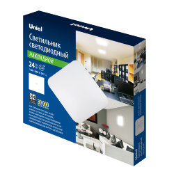 ULI-B322 24W-4000K-32 QUATRO-2 Светильник светодиодный накладной, Белый свет 4000K, 320Х320х60 мм, Корпус белый