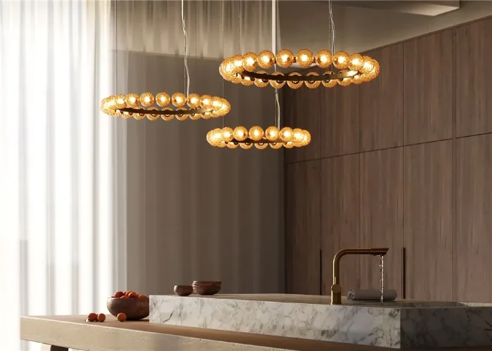 Подвесной светильник Ambre 3000К 32Вт (Латунь) - фото 2