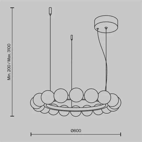 Подвесной светильник Ambre 3000К 32Вт (Латунь) - фото 8