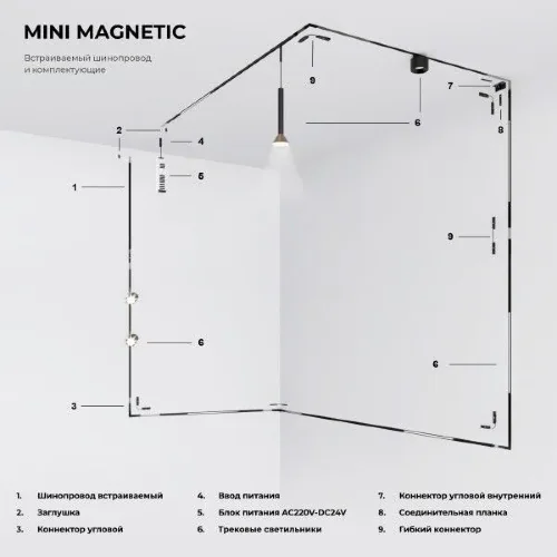Mini Magnetic Трековый светильник 9W 3000K белый/черный 85203/01 - фото 5