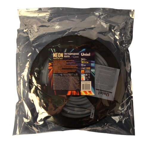 ULS-N11-2835-120LED-m-8mm-IP67-DC24V-10W-m-15M-3000K Светодиодная гибкая герметичная лента, NEON, Катушка 15м, в герметичной упаковке, Теплый белый свет 3000K - фото 3