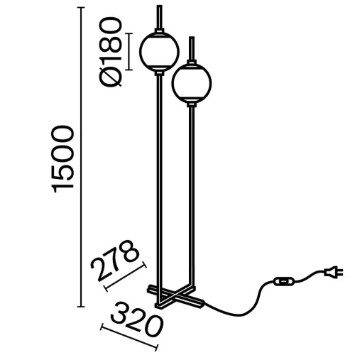 Напольный светильник (торшер) The Sixth Sense 3000К 12Вт (Черный) - фото 2
