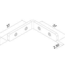 L-образный соединитель для профиля внутренний