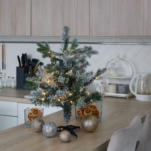ULD-T5460-030-SNA-3AA WARM WHITE IP20 XMAS TREE SNOW Дерево светодиодное Ёлочка снежная, на батарейках 3АА не в-к, 54х60см, 30 светодиодов, Теплый белый свет, TM Uniel - фото 6