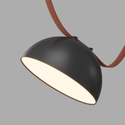 Cветильник для трека-ремня Belty, серия Flow со светодиодом, D220*H117мм, 48V DC, 24W, RA90, 120°, 3000K, IP20, черный, алюминий, Denkirs DK5561-BK