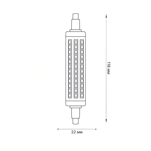 LED-J118-12W-4000K-R7s-CL PLZ06WH Лампа светодиодная, прозрачная, Белый свет 4000К. - фото 2