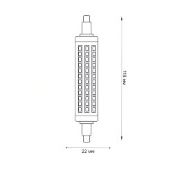 LED-J118-12W-4000K-R7s-CL PLZ06WH Лампа светодиодная, прозрачная, Белый свет 4000К.
