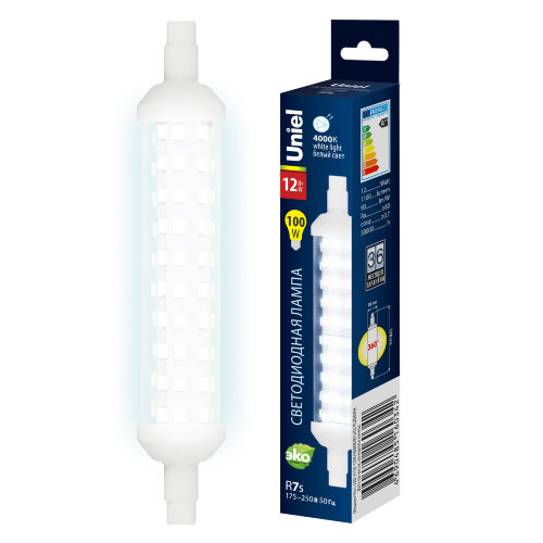 LED-J118-12W-4000K-R7s-CL PLZ06WH Лампа светодиодная, прозрачная, Белый свет 4000К. - фото 5