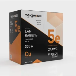 Кабель витая пара F/UTP 4х2х24AWG(0.51мм) кат.5E PVC indoor Fluke tested 305м (м) PRO TOKOV ELECTRIC TKP-C06-F42-5E-305-PVC