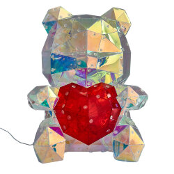 ULD-R508 USB BEAR WITH HEART Светильник декоративный Мишка с сердцем, с USB проводом, 200 светодиодов, Белый свет, Цвет корпуса радужный, TM Uniel