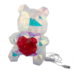 ULD-R508 USB BEAR WITH HEART Светильник декоративный Мишка с сердцем, с USB проводом, 200 светодиодов, Белый свет, Цвет корпуса радужный, TM Uniel