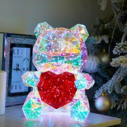 ULD-R508 USB BEAR WITH HEART Светильник декоративный Мишка с сердцем, с USB проводом, 200 светодиодов, Белый свет, Цвет корпуса радужный, TM Uniel