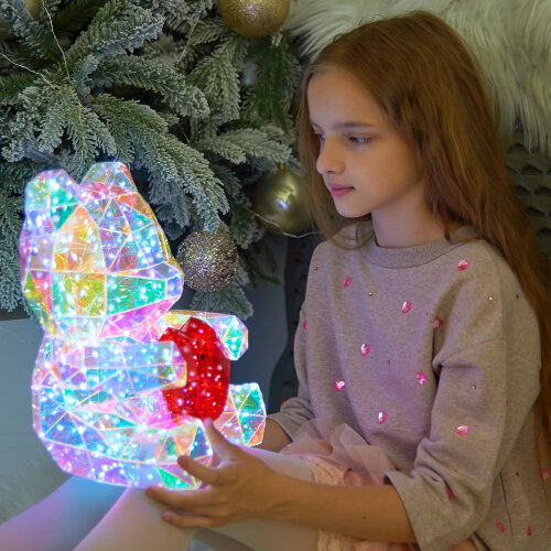 ULD-R508 USB BEAR WITH HEART Светильник декоративный Мишка с сердцем, с USB проводом, 200 светодиодов, Белый свет, Цвет корпуса радужный, TM Uniel - фото 5