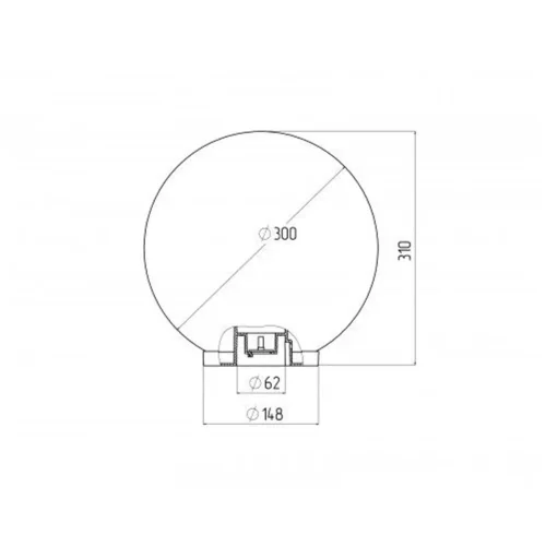 Светильник садово-парковый Шар D300мм E27 дым. НТУ 01-100-305 ЭРА Б0048067 - фото 2