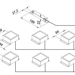 Универсальный офисный светодиодный светильник Грильято комплект 6 шт 36 Вт IP44 100x100x40 мм 4000K Опал