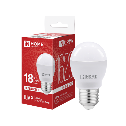 Лампа светодиодная LED-ШАР-VC 18Вт 230В E27 4000K 1620Лм IN HOME - Фото