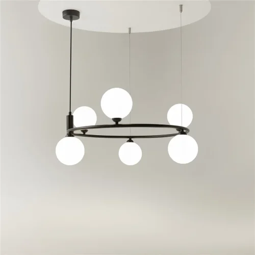 Подвесной светильник Круг / Ring G9х6 (Черный) MOD013PL-06B - фото 6