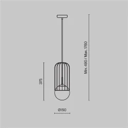 Подвесной светильник Telford E27х1 60Вт (Золото)