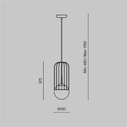Подвесной светильник Telford E27х1 60Вт (Золото)