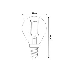 LED-G45-5W-WW-E14-CL-MB GLM10TR Лампа светодиодная, Форма шар, прозрачная, Серия Multibright, Теплый белый свет 3000K, 100-50-10.